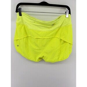 Lululemon Speed Up Neon Lime Green Running Shorts Women's Size 8 High Rise 4”